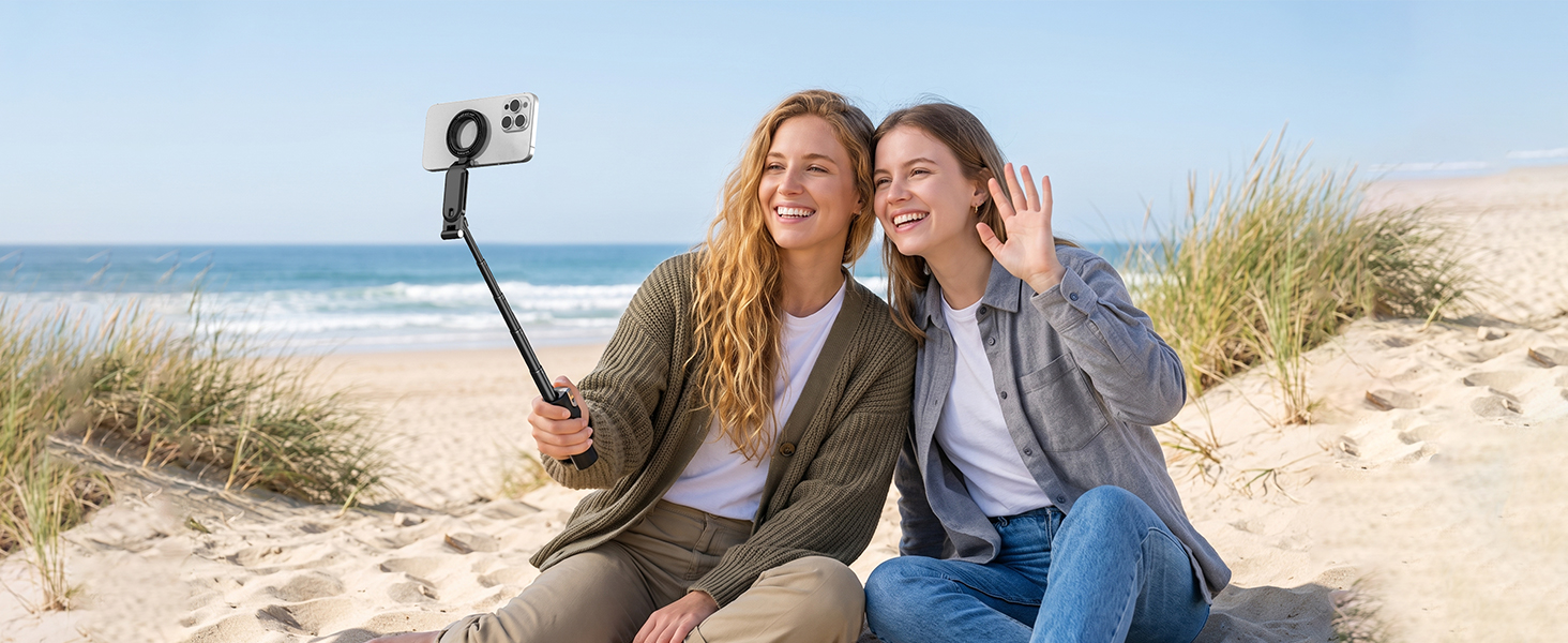 Magnetic Phone Selfie Stick Tripod with Wireless Remote