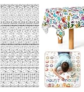 SOUJOY 4 Pcs Giant Coloring Tablecloth, 54" x 108" Tear-Resistant Large Drawing Poster, DIY Paper...