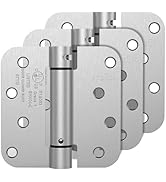 AmzGod Self Closing Door Hinges 4 Inch, Brushed Nickel Spring Loaded Hinges 5/8'' Radius Corners,...