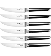 BEZIA Steak Knives, Non-Serrated Steak Knives Set of 6, 5 Inch German Stainless Steel Steak Knife...