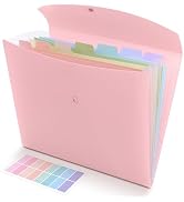 SKYDUE Cute Accordion File Organizer, Expanding File Folder with 8 Pockets, Document Organizer wi...