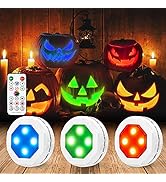 Litake Halloween Jack-O-Lantern Lights, Dimmable RGB Color Changing Pumpkin Lights,Remote Control...