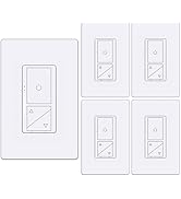 [5 Pack] BESTTEN Super Slim Digital Dimmer with Air Gap Power Cut Off Switch, 3 Button Control, S...