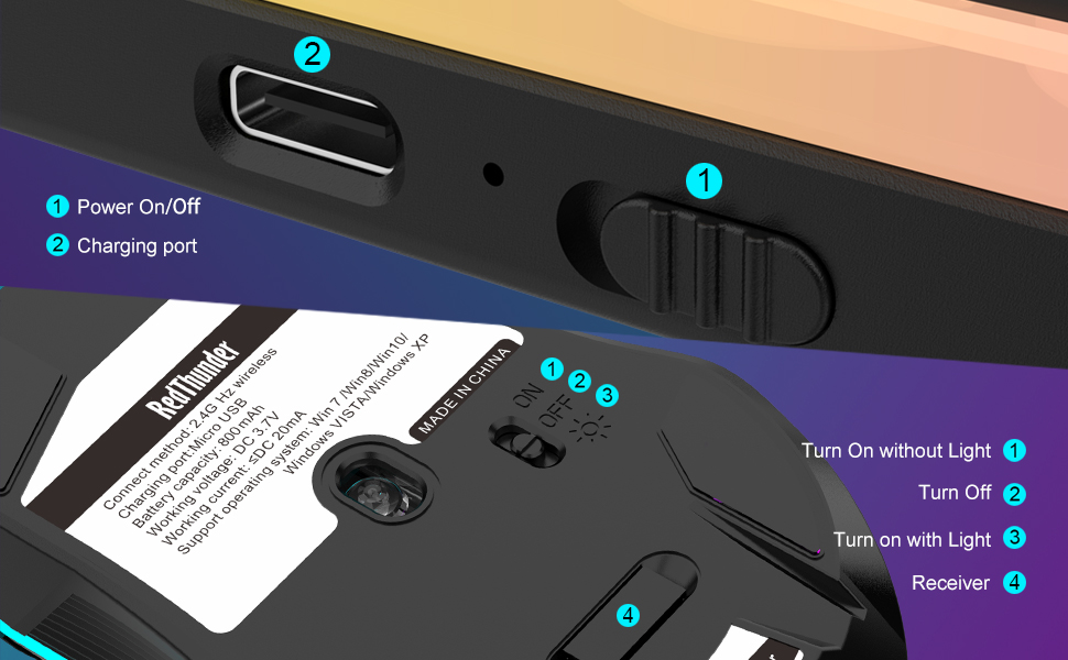 LED backlit wireless keyboard and mouse