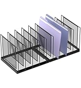 JMHUD 9 Section File Organizer for Desk, Mesh Desk Folder Holder, Upright File Sorter for Home, O...