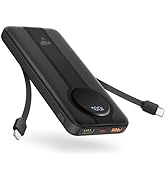 Aioneus Portable Charger, 10000mAh Power Bank with Built in Cables, 22.5W USB C in/Out Fast Charg...
