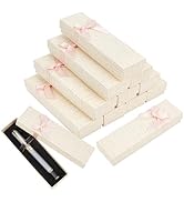 BENECREAT 14 Pack Empty Pen Gift Box with Bowknot, 6.4x1.9x1.3 Inch Bisque Pen Presentation Box G...
