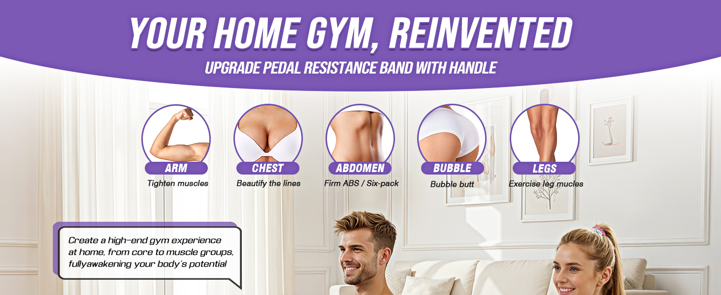 pedal resistance band with handle