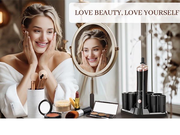 portable electric makeup brussh cleaner and dryer