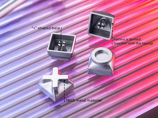 Womier Real Metal Custom Keycaps,WASD Keycaps for Mechanical Keyboard Cool Keycaps 1U Keyboard Caps