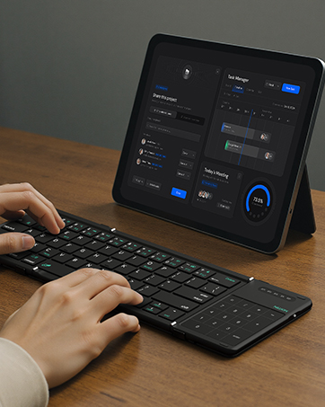 Portable Bluetooth Keyboard with Full Size Keys