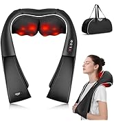 ALLJOY Shiatsu Neck and Back Massager with Heat, Deep Tissue Kneading Electric Massager for Shoul...