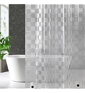 ZEMAHOME Thin 3D EVA Shower Curtain Liner Ice Cube, 72x72 Premium Light Weight Clear Plastic Bath...