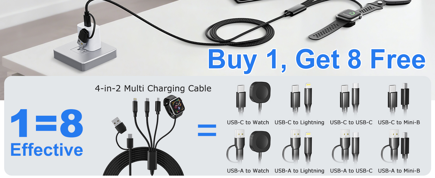 It has dual USB-C and USB-A inputs and USB-C, Lightning, Apple Watch and mini b a 4-in-1 outputs.