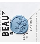 Pilloze 50Pcs Duty Blue Wax Seal Stickers, Self-Adhesive Olive Branch Wax Seal Stickers for Envel...