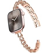 Witzon Slim Gold Watch Bands for Women Compatible with Apple Watch Band 41mm 40mm 38mm 42mm 44mm ...