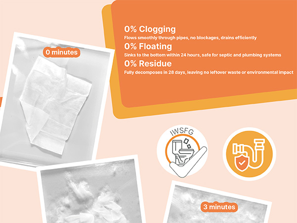 Flows smoothly through pipes, no blockages, drains efficiently