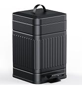 CEROELDA Small Trash Can with Lid-5L/1.3 Gal,Stainless Steel Outdoor Dog Poop Garbage Can-Farmhou...