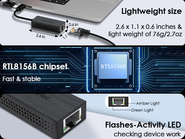  WAVLINK 2.5G USB LAN Adapter NWU331GCA 