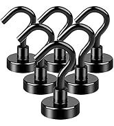 LOVIMAG Black Magnetic Hooks, 25Lbs Strong Cruise Magnetic Hooks with Epoxy Coating for Hanging, ...