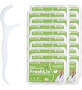 FRESHLIX Dental Floss Picks 1000 Count Tooth Picks Flossers Gen 5 Toothpicks Sticks to Remove Pla...