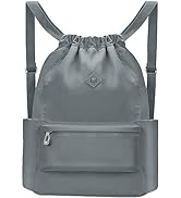 BAVELOE Drawstring Backpack with Wet Pocket Gym Backpack Water-Resistant Bottle Holders String Ba...