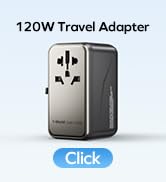 MOMAX Universal Travel Adapter, 120W GaN Fast International Power Adapter, 3 USB C & 1 USB A, Wor...