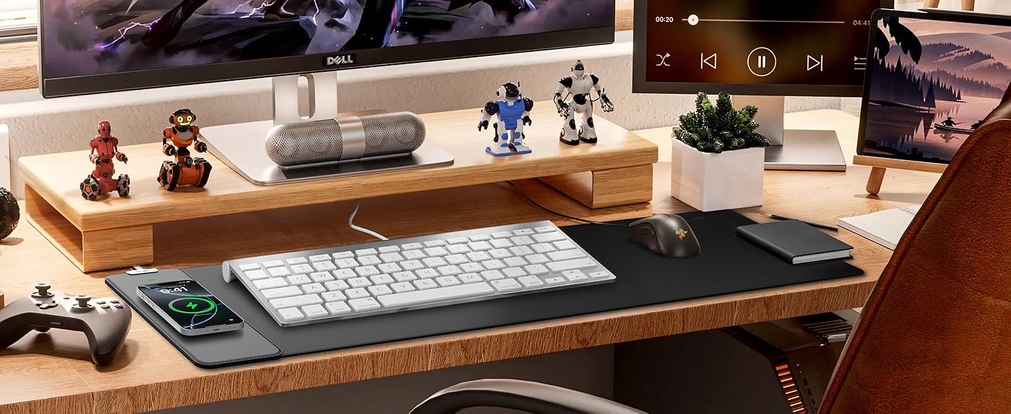 Magnetic wireless charging mouse pad