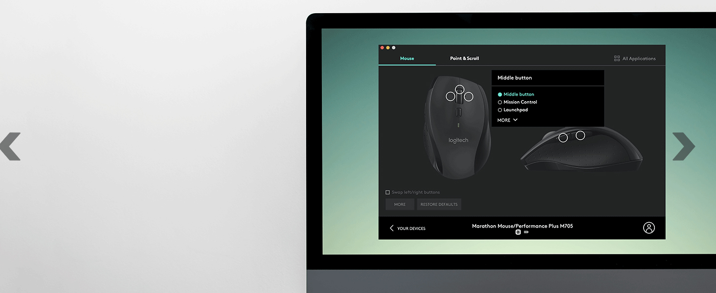 m705 wireless mouse logi options software