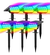 WELALO Solar Color Changing Spot Lights Outdoor, Waterproof Solar Christmas Lights with 7 Modes, ...