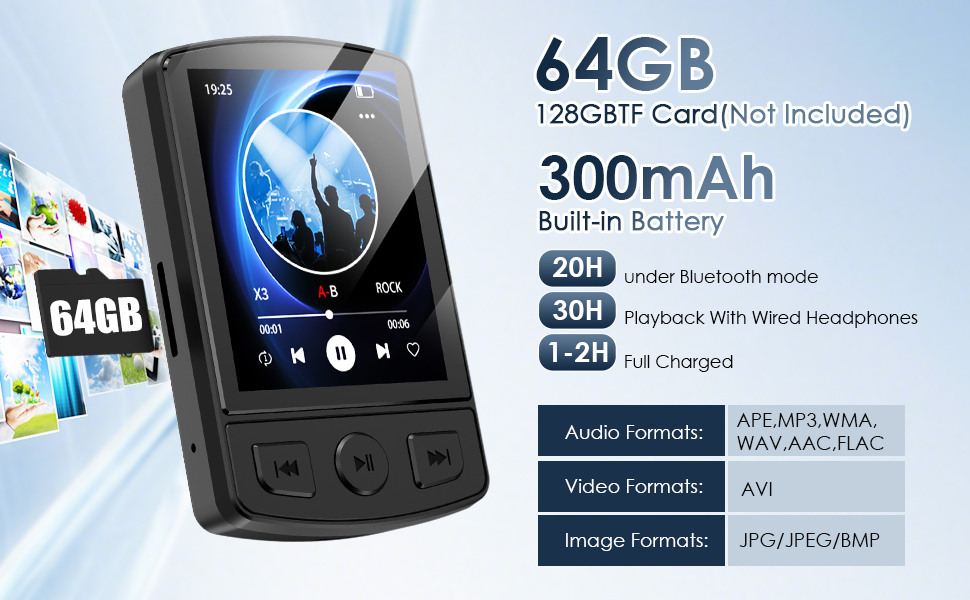 64GB Mini MP3 Player