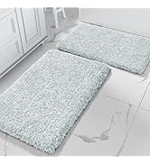 Yimobra Fluffy Bath Rug Set, Shaggy Soft Non Slip Bathroom Rugs, Machine Washable, Thick Bathroom...
