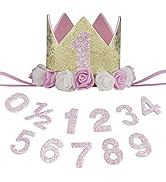 Baby Crown Princess Gold Crowns Tiara Crystal Hat Girls First Birthday Gift