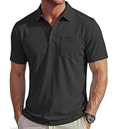 MAGCOMSEN Polo Shirts for Men Short Sleeve Collared Golf Shirt with Pocket Moisture Wicking Quick...