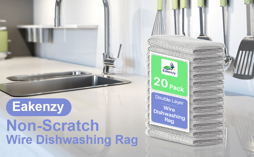 double layer wire dishwashing rag, 20 pack ,non-scratch