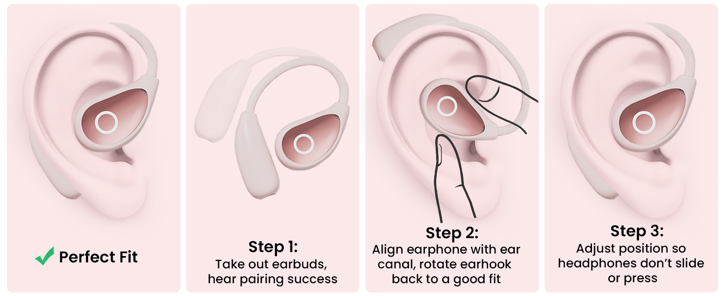 Bluetooth Headphones,Lightweight Over Ear Buds Design for Cycling, Running, Workout