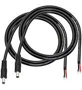 DC Power Pigtails Cable,3FT DC 5.5MM x 2.1MM Male Plug to Bare Wire Open End Power Wire Supply Re...