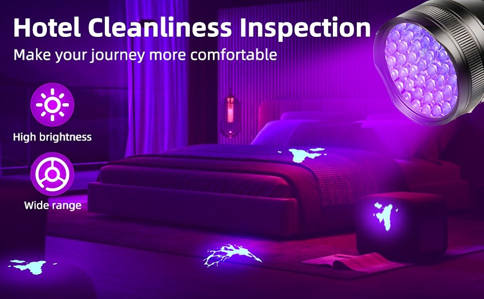 51 led rechargeable black light flashlight