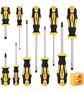 HORUSDY 11-Pieces Screwdriver Set, Magnetic 5 Phillips and 5 Flat Head Tips for Fastening and Loo...