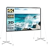 Projector Screen and Stand 100 Inch Portable Outdoor Projection Screen 16:9 4K HD Movie Projectio...