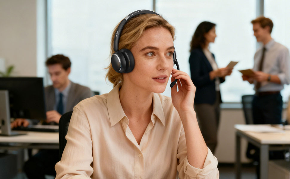 wireless headset with mic for work