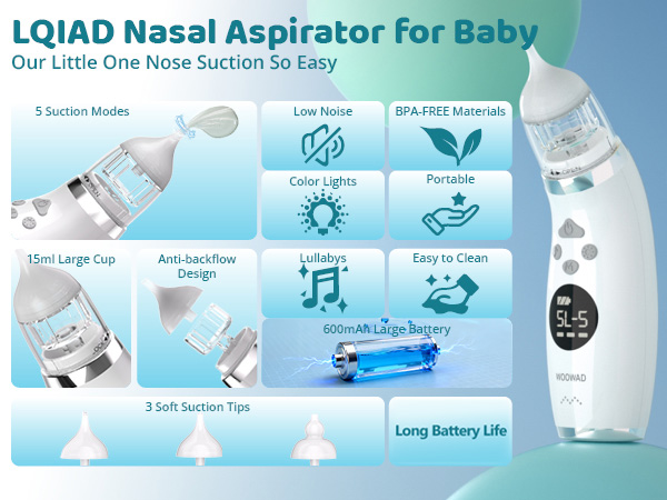 baby nasal aspirator hospital grade key features 5 levels phone