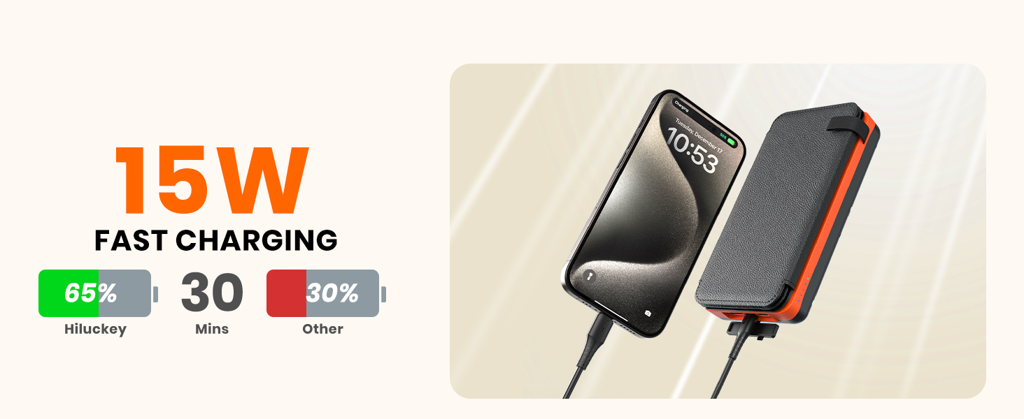 15W fast charging solar power bank