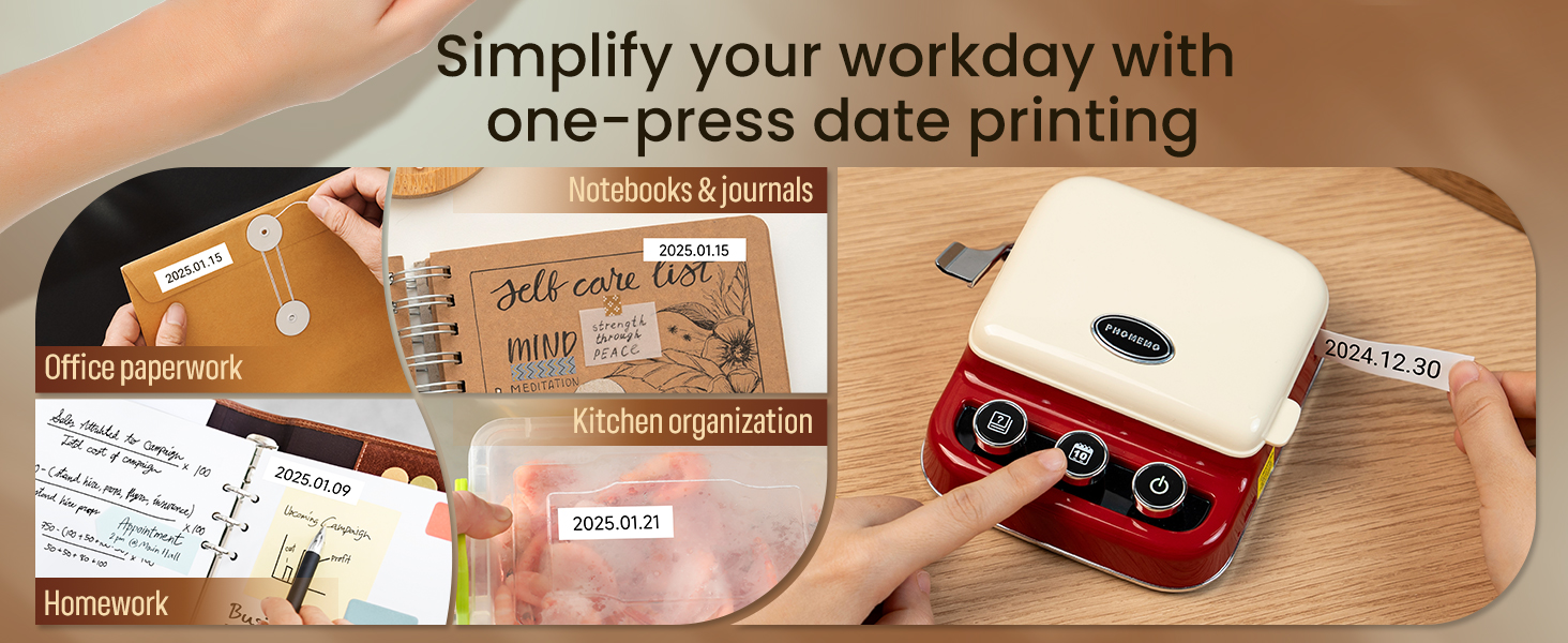 Phomemo D30 label maker machine with tape