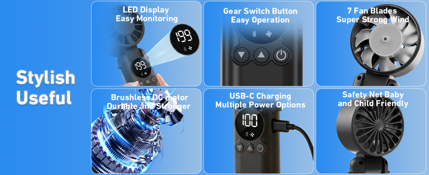 AILBTON Portable Handheld Turbo Fan