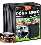 [Premium] 45 Mil LDPE Pond Liner with Seam Tape, 19.7 * 26.2FT Pond Lining for Fish Pond, Perform...