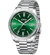 CIVO Analog Mens Watches Silver: Wrist Watches with Date Easy to Read - Dress Stainless Steel Wat...
