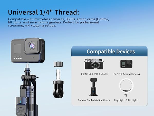 Phone Tripod and Selfie Stick, Tripod with Wireless Compatible with iPhone Android