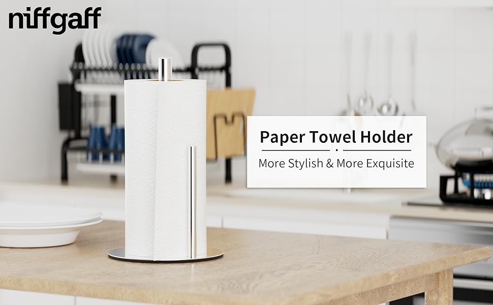 silver paper towel holder countertop