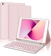 BORIYUAN iPad 9th 2021/8th/7th Generation Keyboard Case, 7 Colors Backlit Detachable Keyboard Sli...